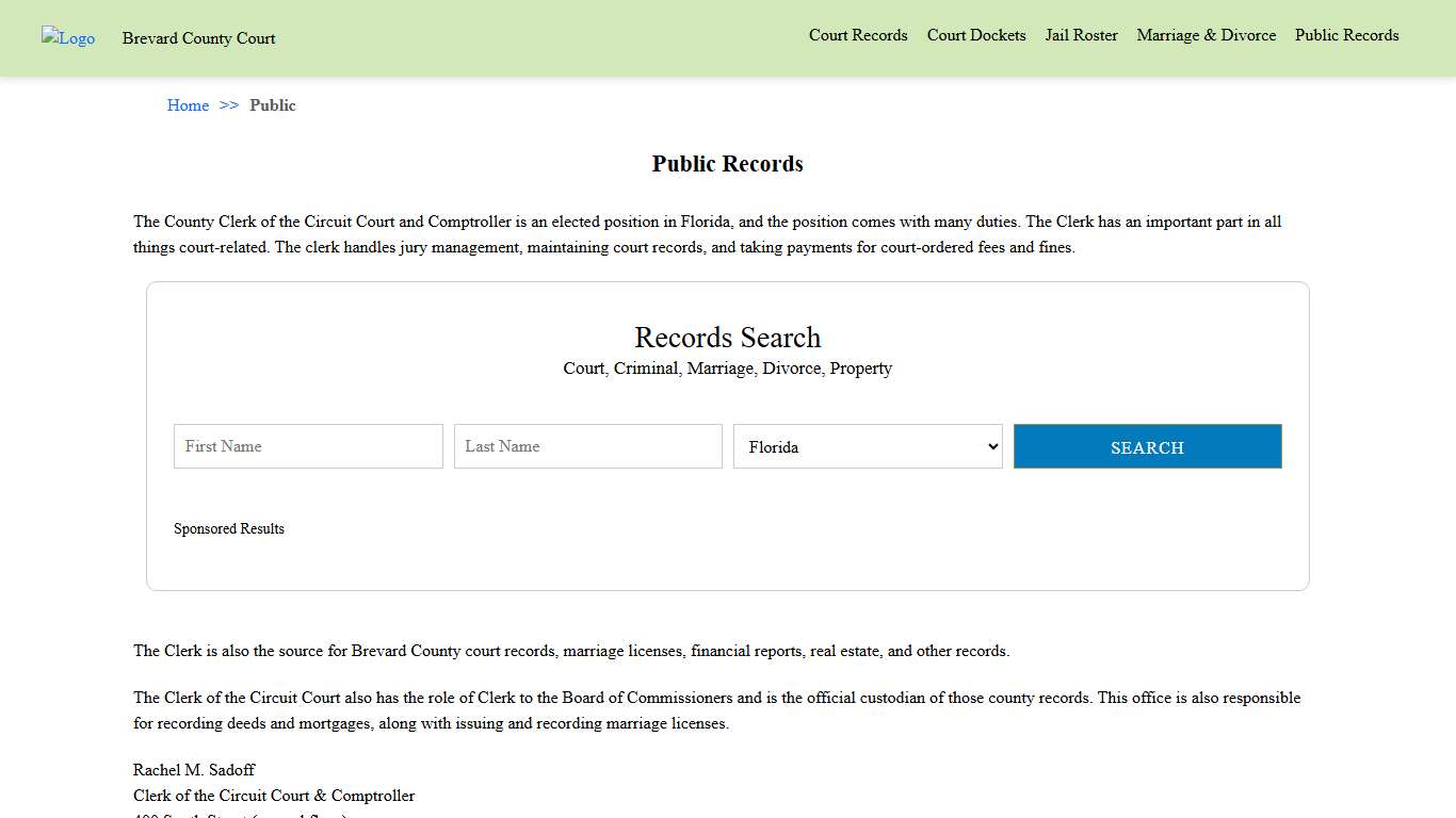 Public Records Brevard County Court